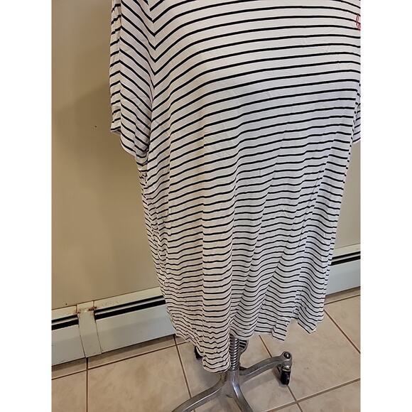 Brit. Ny Black White Striped Tshirt Short Sleeve Shirt Plus Size 3x - Picture 3 of 8
